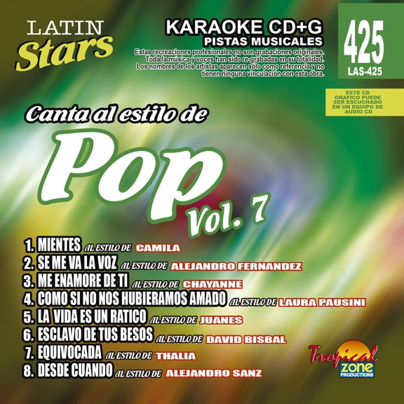 Karaoke Latin Stars 425 Pop Vol. 7