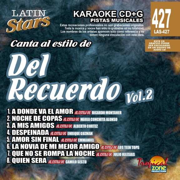 Karaoke Latin Stars 427 Del Recuerdo Vol.2