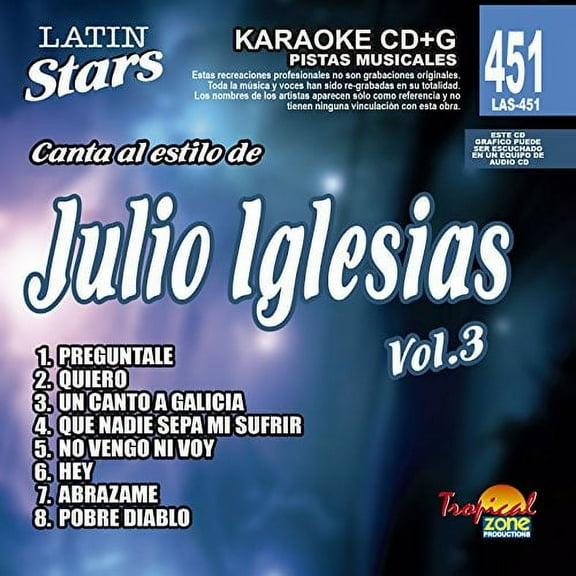 Karaoke Latin Stars 451 Julio Iglesias Vol.3