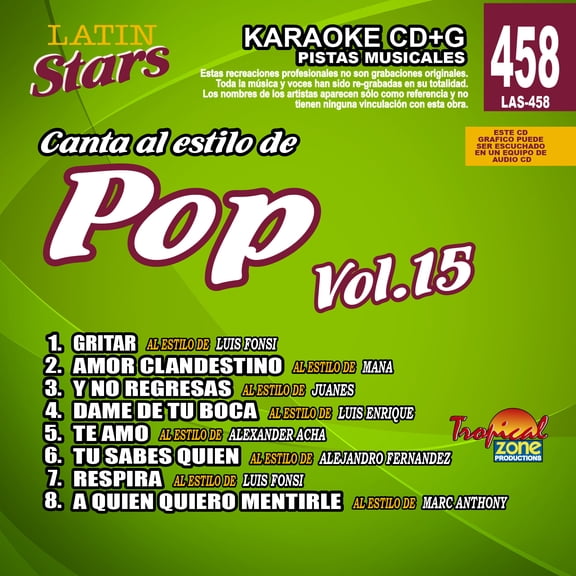 Karaoke Latin Stars 458 Pop Vol.15