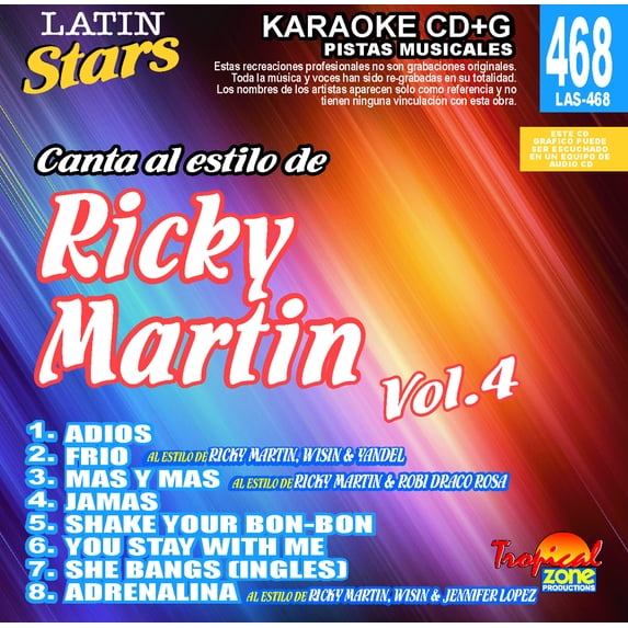 Karaoke Latin Stars 468 Ricky Martin Vol. 4