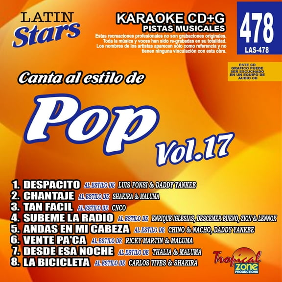 Karaoke Latin Stars 478 Pop Vol. 17