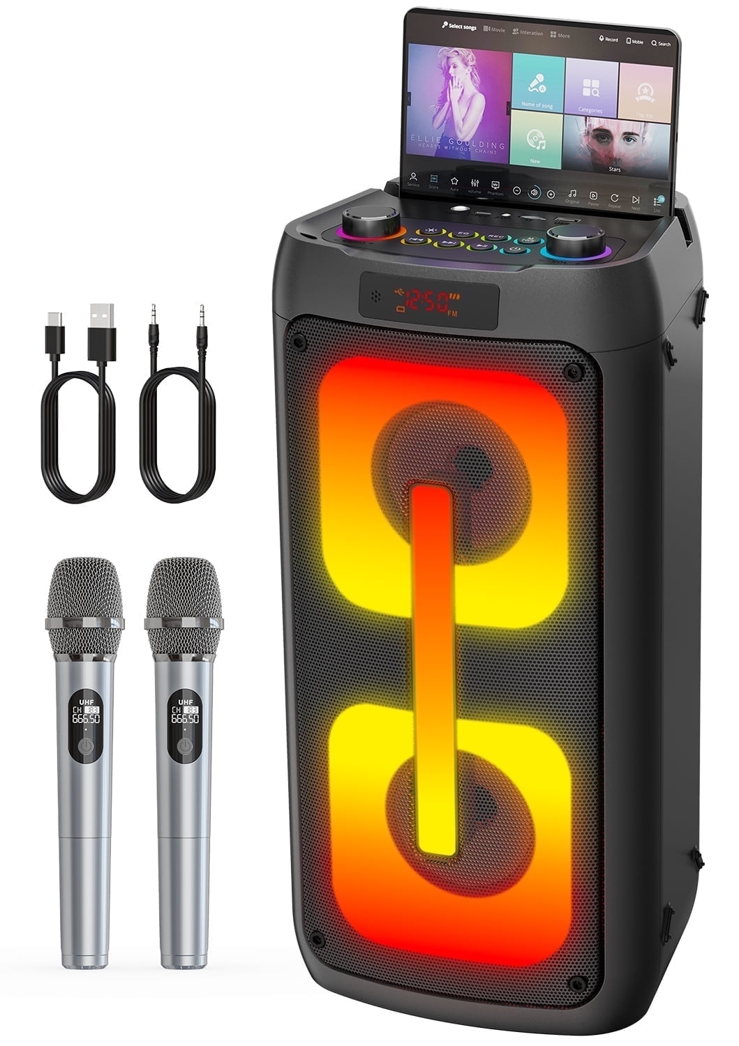 Gesnada Portable Bluetooth speaker wireless 200W peakLoud Speaker for Indoor & Outdoor