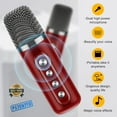 thumbnail image 1 of Karaoke Machine for Adults and Kids, Portable Bluetooth PA Speaker System with 2 UHF Wireless Microphones, Karaoke Speaker with Echo, Supports TF/USB, AUX in, for Home Party, Meeting -Red, 1 of 11