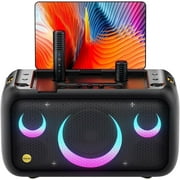 Ikarao Karaoke Machine for Adults,Built-in 13.3-inch Screen,Portable Speaker with 2 Wireless Mics for TV,Music Party