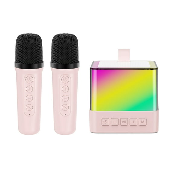 Karaoke Machine For Kids And Adults BT Singing Speaker With 2 Wireless Mics And LED Lights Portable Small Karaoke Machine For Home Party