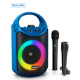 thumbnail image 1 of Karaoke Machine for Kids and Adults with 1 Wireless Karaoke Microphone and 1 Wired Mic, PA Portable Speaker System with LED Lights, Supports TF Card/USB, AUX/MIC in, TWS for Home Party, Burletta C10, 1 of 9