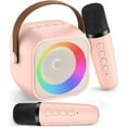 thumbnail image 1 of Karaoke Machine for Kids Adults, Mini Portable Bluetooth Karaoke Speaker with 2 Wireless Microphone and Lights, Birthday Gifts for Girls Ages 4, 5, 6, 7, 8, 9, 10, 12+ Family Home Party, 1 of 5