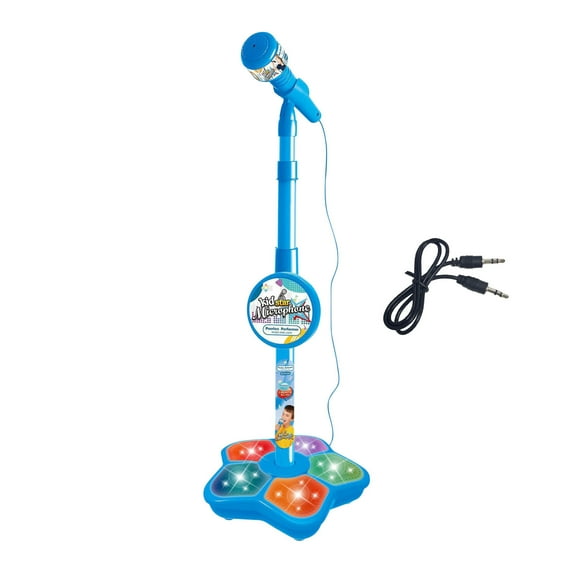 Karaoke Machine for Kids with Microphones & Adjustable Stand,Kids Karaoke Machine for Girls Boys,Karaoke Microphone for Kids with Flashing Stage Lights AUX Port for Musical Effects