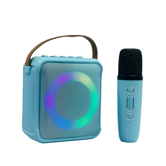 Karaoke Machine for Kids, Mini Portable Bluetooth Karaoke Speaker with 2 Wireless Mics and Colorful Lights for Kids Adults, Gifts Toys for Girls Boys Family Home Party