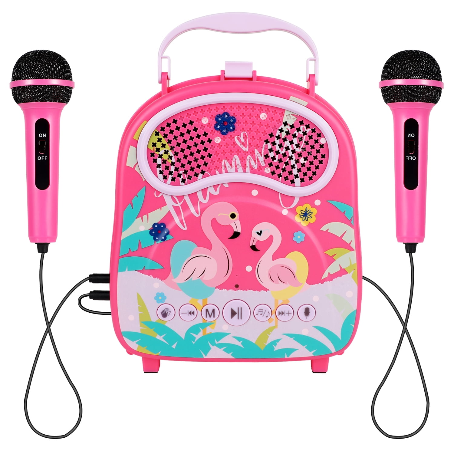 Fishoaky Karaoké Microphone Enfants Karaoké Machine Portable Mic