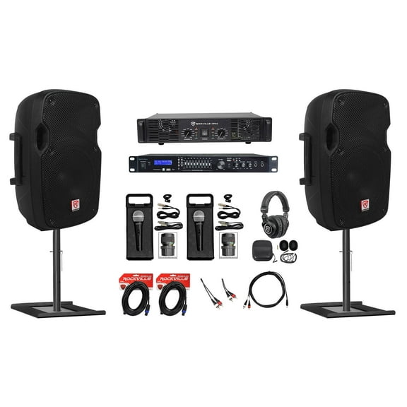 Karaoke Machine+Recording System W/8" Speakers+(2) Mics+Vocal Effects/9-Band EQ