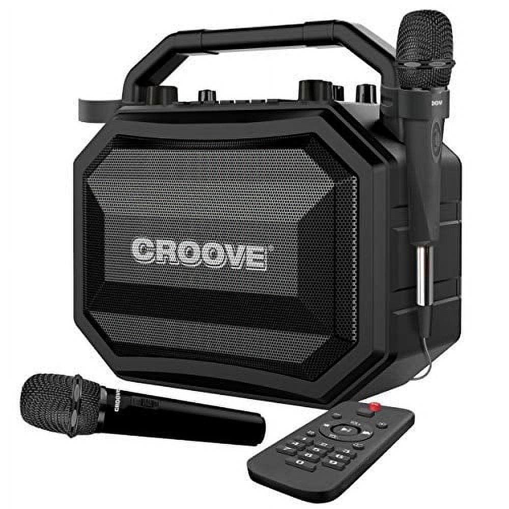 Karaoke Machine With 2 Wireless & Wired Microphones Portable Pa Speaker System