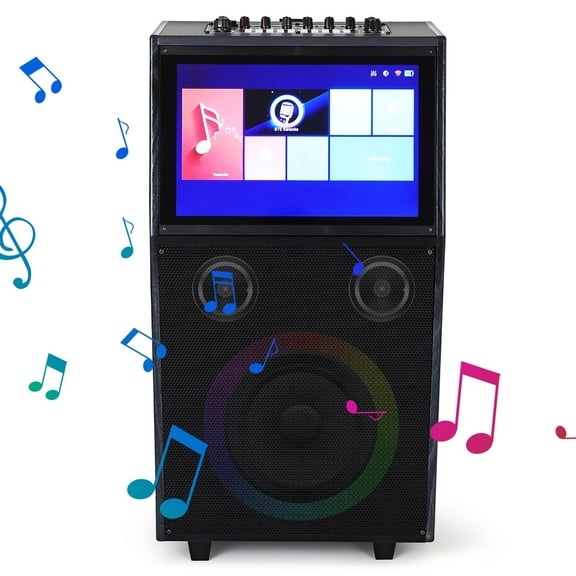 Karaoke Machine for Adults With Lyrics Display,Portable Karaoke System with Speaker with 2 Wireless Mics