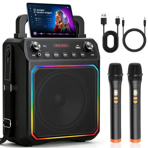 Karaoke Machine for Adults with 30W Powerful Sound