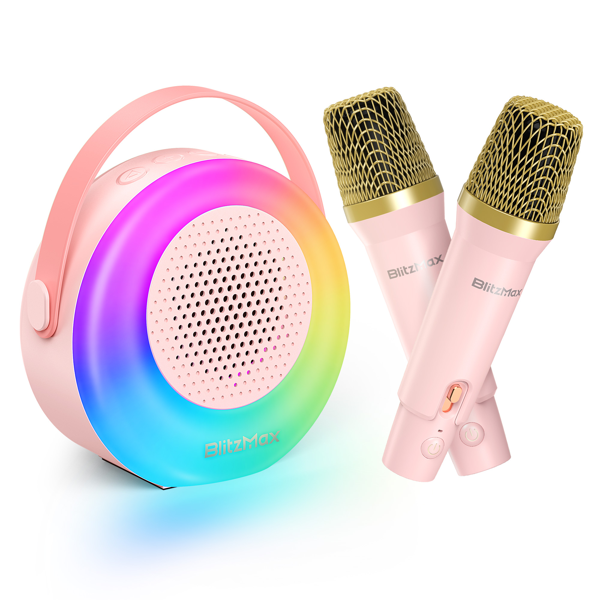 TOPVISION Karaoke Machine for Kids Adults, Portable Bluetooth Speaker with 2 Wireless