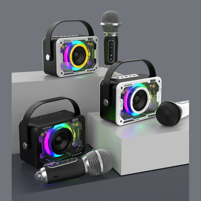 Karaoke Machine with 2 Wireless Mic for Adults, Mini Portable Bluetooth ...