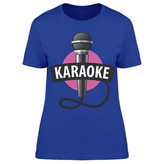 Karaoke Mic Drawing Cartoon T-Shirt Women -Image by Shutterstock, Female Large