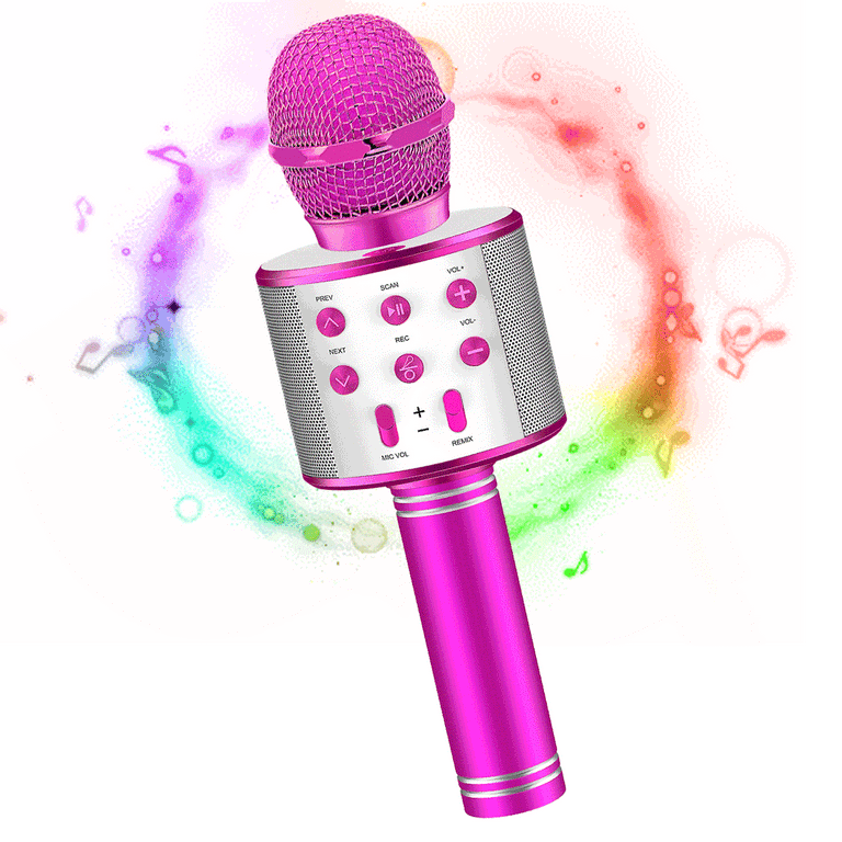 Micro Karaoké, Microphone Karaoké sans Fil Bluetooth pour Enfants Chanter  Jouet Fille 3 4 5 6 7 8 9 10 12 Ans Micro Enfant Cadeau Fille 3 4 5 6 7 8 9  10 12 Ans Karaoke Enfant Cadeau Enfant 3-14 Ans