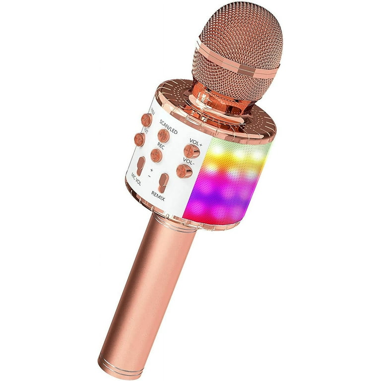 Dww-2 Pices Or Rose Microphone Enfant, Micro Karaok Cadeau