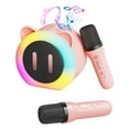 thumbnail image 1 of Karaoke Microphone Machine Toys for Kids Adults, Mini Portable Bluetooth Speaker with 2 Wireless Mics, Christmas Birthday Gifts for Boys Girls (Pink) ﻿, 1 of 7