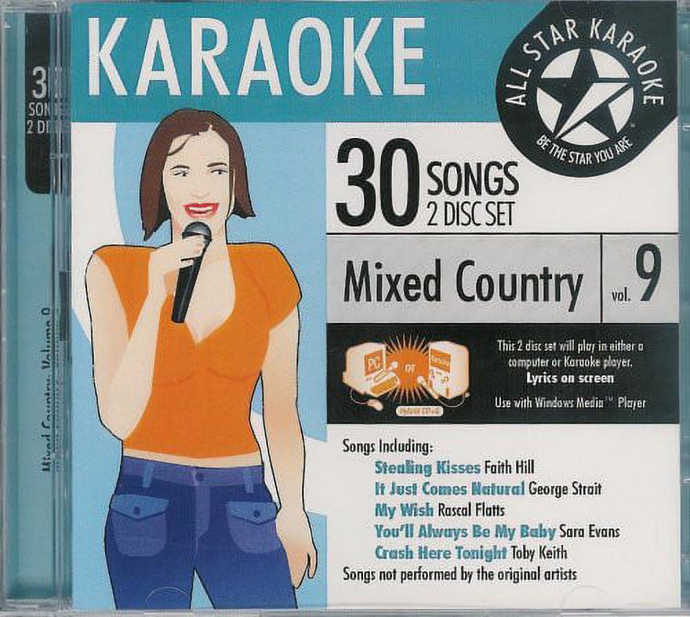 Pre-Owned - Karaoke: Mixed Country, Vol. 9 by All Star Karaoke (CD, Jan-2007, 2 Discs, Audio Stream Karaoke)