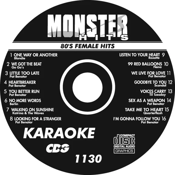 Karaoke Monster Hits Cd+G 80'S Female Hits #1130