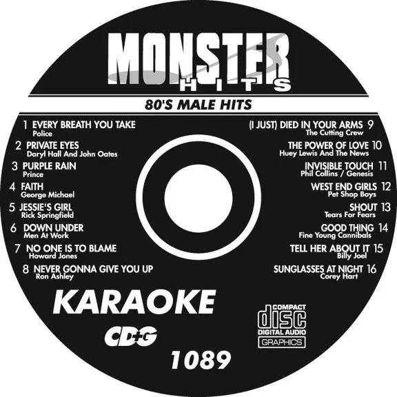 Karaoke Monster Hits Cd+G 80'S Male Hits #1089