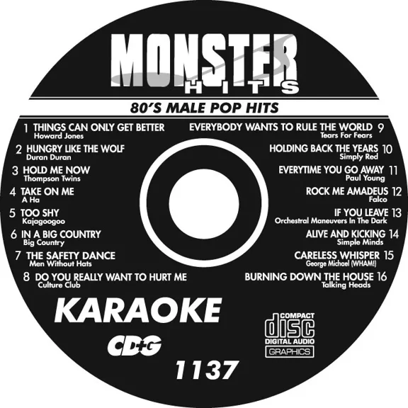 Karaoke Monster Hits Cd+G 80'S Male Pop Hits #1137