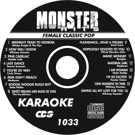 Karaoke Monster Hits Cd+G Female Classic Pop #1033