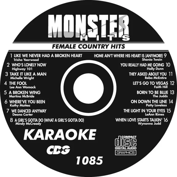 Karaoke Monster Hits Cd+G Female Country Hits #1085