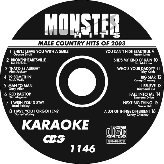Karaoke Monster Hits Cd+G Male Country Hits Of 2003 #1146
