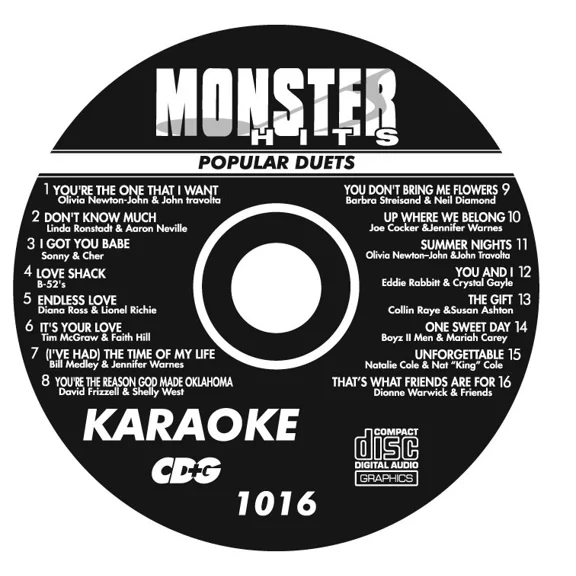 Karaoke Monster Hits Cd+G Popular Duets #1016