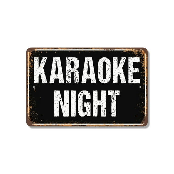 Karaoke Night Street (2 Pack) 8 Inch x 12 Inch Novelty Plastic Sign Sing Loud Clap Proud Durable Weatherproof UV Protected Perfect for Bars Dens Party Rooms Fun Gift for Singers Hosts