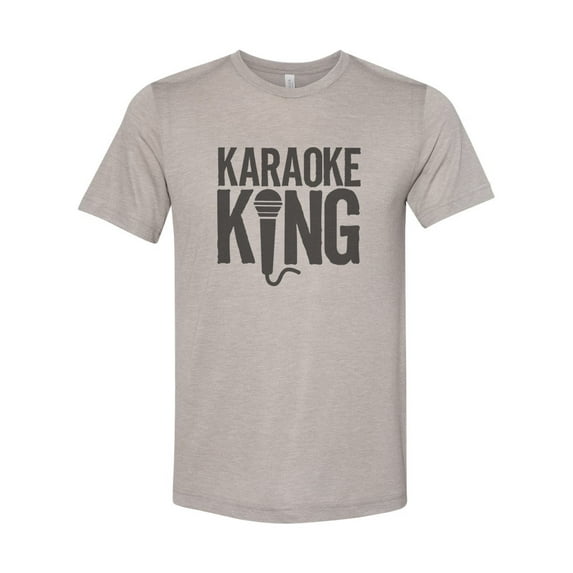 "Karaoke Shirt, Karaoke King, Singer Gift, Men's Karaoke Shirt, Music Apparel, Gift For Him, Karaoke Tshirt, Funny Men's Shirt, Singing Tee, Heather Stone, XL"