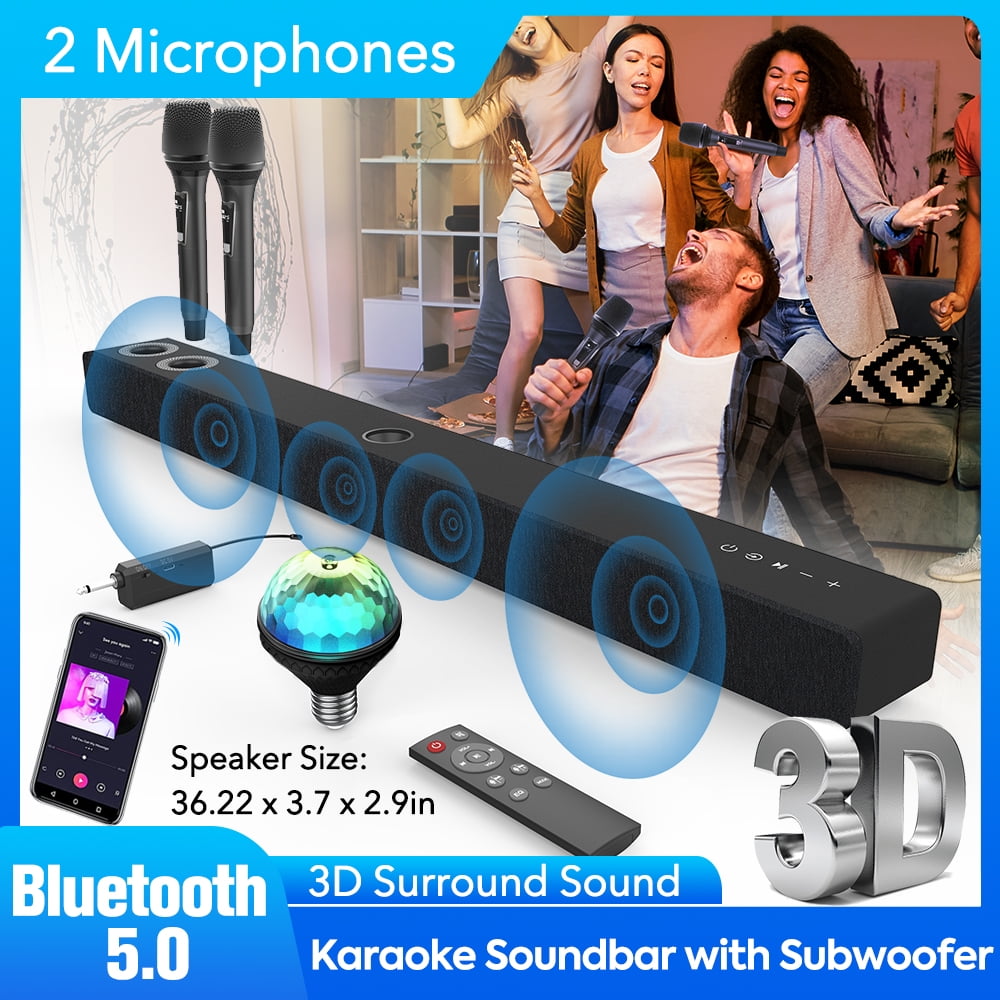 Karaoke Soundbar Speaker Bluetooth Subwoofer Surround Sound Bar Speaker