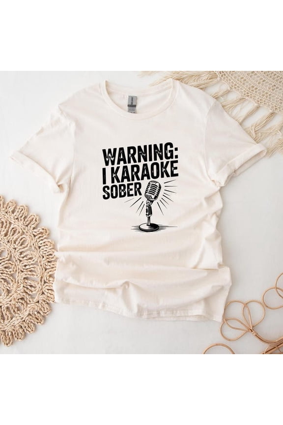 Karaoke T-Shirt For Karaoke Night I Karoake When I'm ber Top Retro Music Vintage Microphone Graphic T Shirt