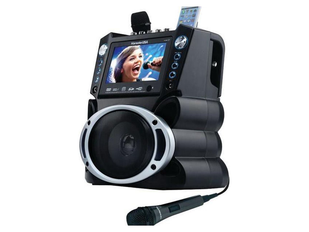 DOK SOLUTION Karaoke USA GF839 DVD/CDG/MP3G Karaoke Machine with 7" TFT Color Screen and Record Function