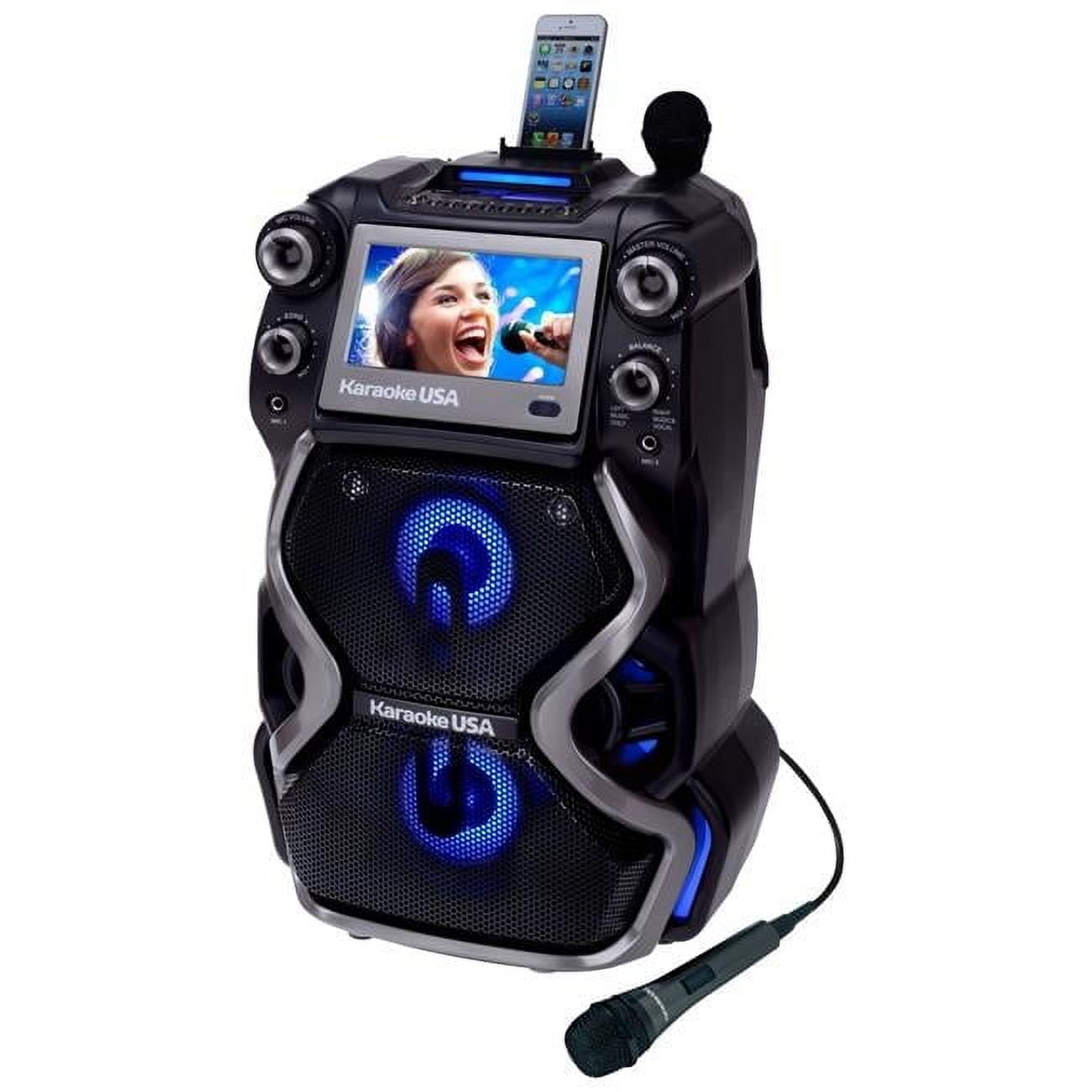 Karaoke USA Portable Professional CDG & MP3G Karaoke Player, 7 in. Color TFT Display, Record Function, Rechargable Lithium Battery & PA System