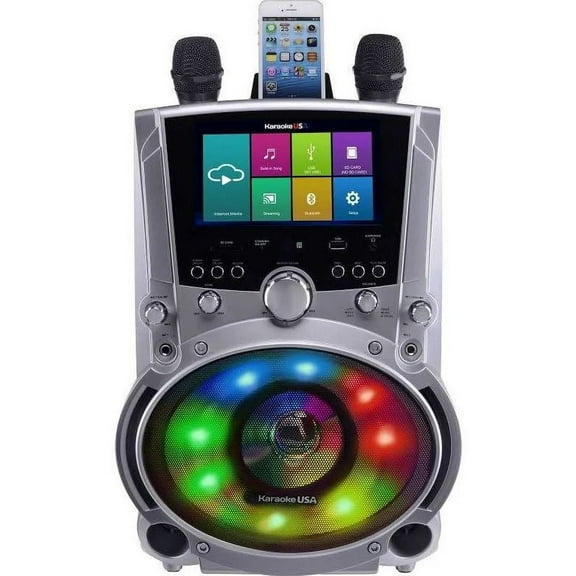 Karaoke USA WK760 All-In-One Wi-Fi Multimedia Karaoke System With 7" LCD Touch Screen, Recording and Bluetooth Speaker