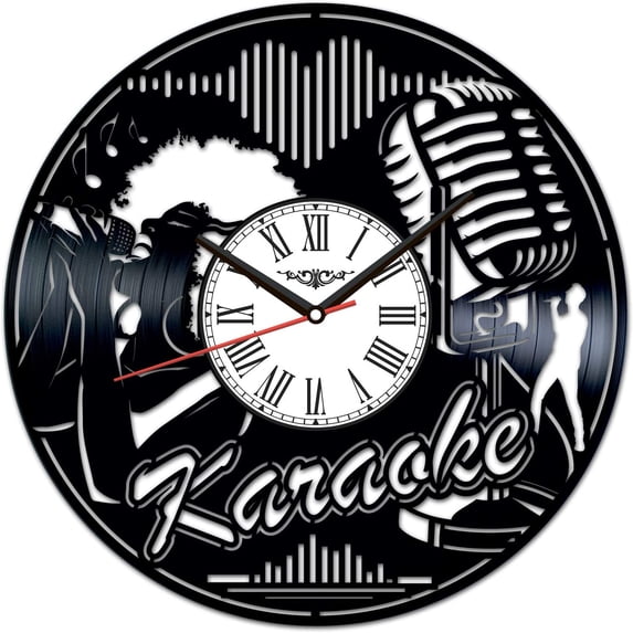 Karaoke Vinyl Record Wall Clock Retro style Wall clock Silent Home Decor Unique Art Special Home Accessories Creative Personality Gift