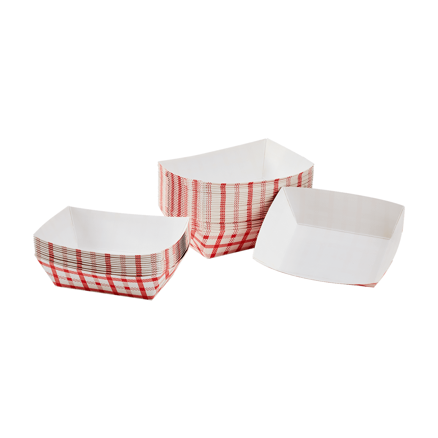 Karat 0.5 lb Paper Food Tray, Checkered Red & White (1000