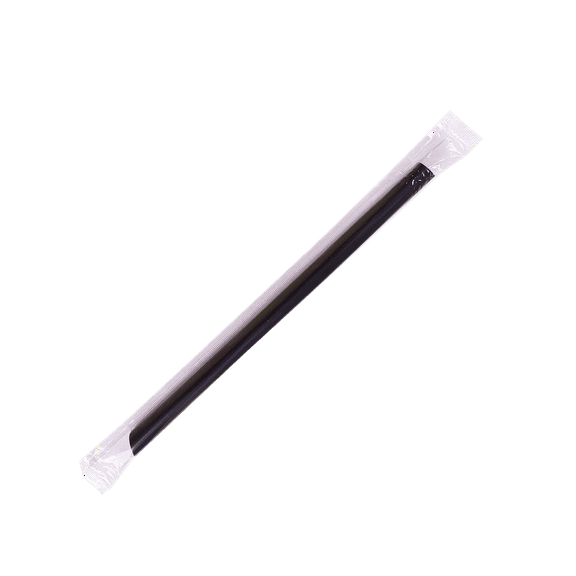 Karat [1,600 ct] Individually Wrapped 9” Jumbo Boba Straws (10mm), Diagonal Cut, Black | Perfect for Smoothies & Bubble Tea