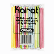 Karat [1,600 ct] Individually Wrapped Jumbo Boba Straws (10mm), 9” Christmas Straws, Assorted Solid Colors