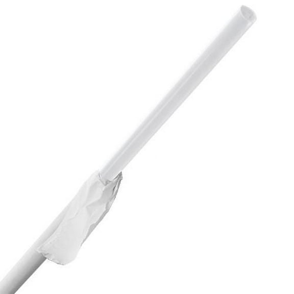 Karat 10.25'' Giant Straws (8mm) Paper Wrapped - Clear - 1,200 ct