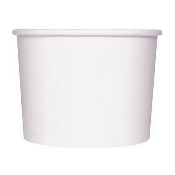 Karat 10 oz white paper food containers, 96 mm diameter, for hot or cold food, 1,000 count