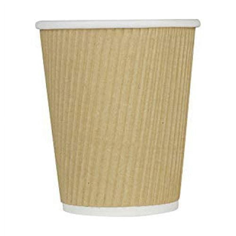 Karat 10oz Ripple Paper Hot Cups, Kraft Color, 90mm Diameter, 500 Count ...