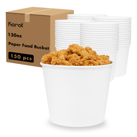 Karat [150 pcs] 130 oz Paper Food Buckets