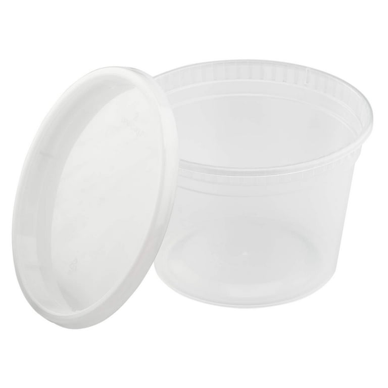 240-Pack ANY SIZE Microwavable Clear Round Plastic Deli Food Container with  LId