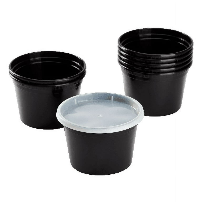 Plastic Deli Container PP 2C Black 900ml 23x16,5x5cm (75 Units)